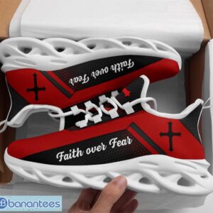 Jesus Faith Over Fear Clunky Black Red Max Soul Shoes Running Sneakers Product Photo 1