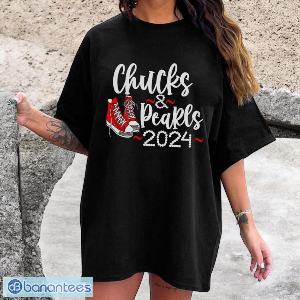kamala harris 2024 shirt chucks and pearls t shirt 1 image Kamala Harris 2024 Shirt, Chucks And Pearls T-Shirt Product Photo 2