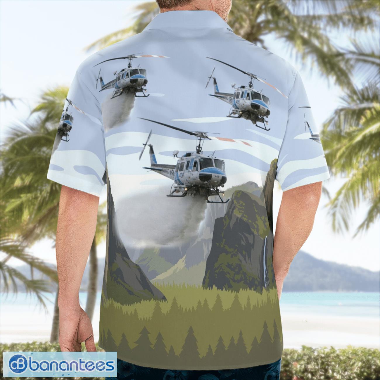 Kern County Fire Department Bell 205 3D Hawaiian Shirt Kern County Fire Department Bell 205 3D Hawaiian Shirt Product Photo 4
