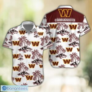 Washington Commanders NFL Tropical White Hawaiian Shirt Product Photo 1