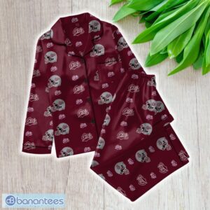 Ncaa Montana Grizzlies Satin Long Sleeve Pajamas Set Family For Men Women Gift Christmas - ZNCAA Montana Grizzlies_Women Satin Long Sleeve Pajamas Set_1