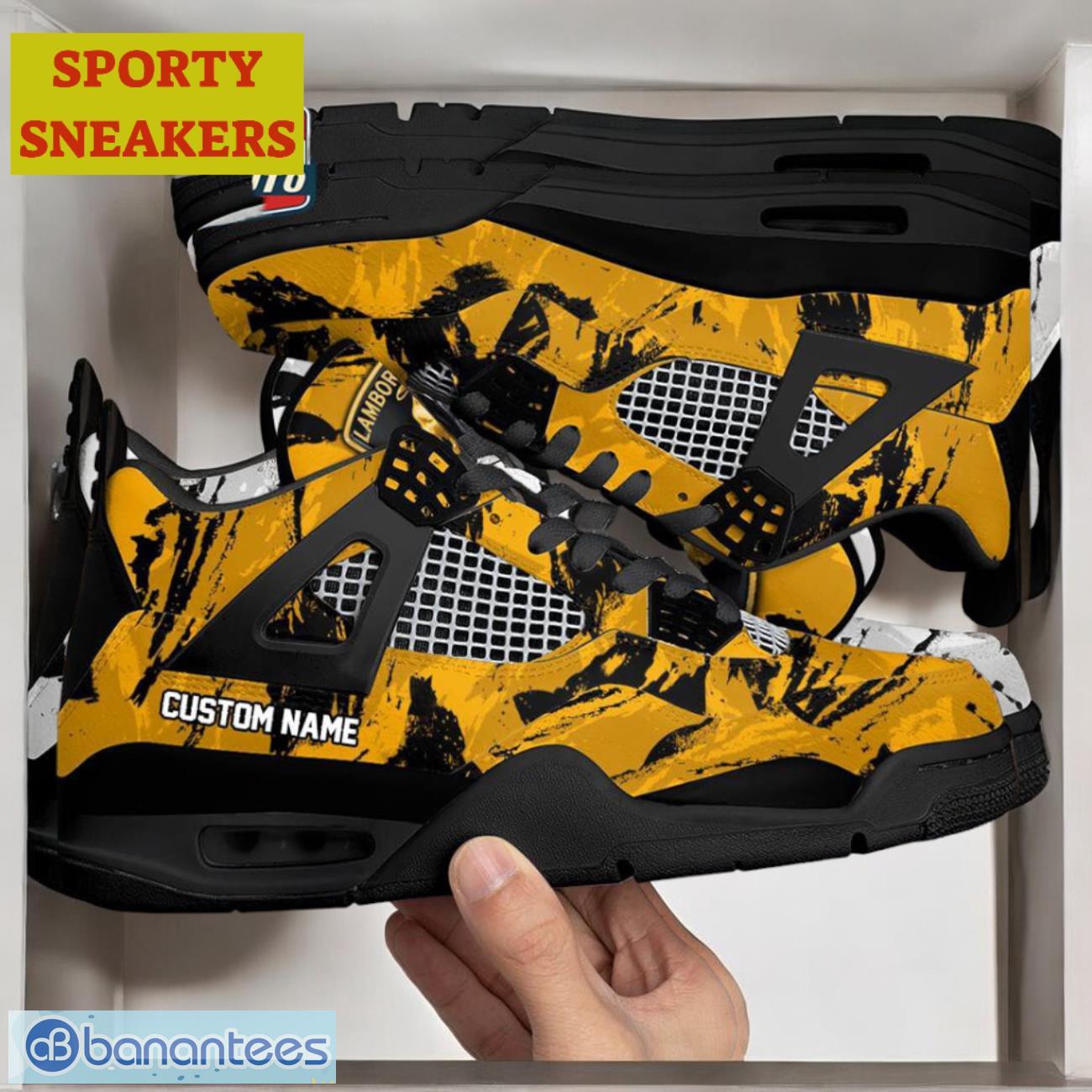 lamborghini mixing colors custom name air jordan 4 dynamic design for men women 1 image Lamborghini Mixing Colors Custom Name Air Jordan 4 Dynamic Design For Men Women Product Photo 2