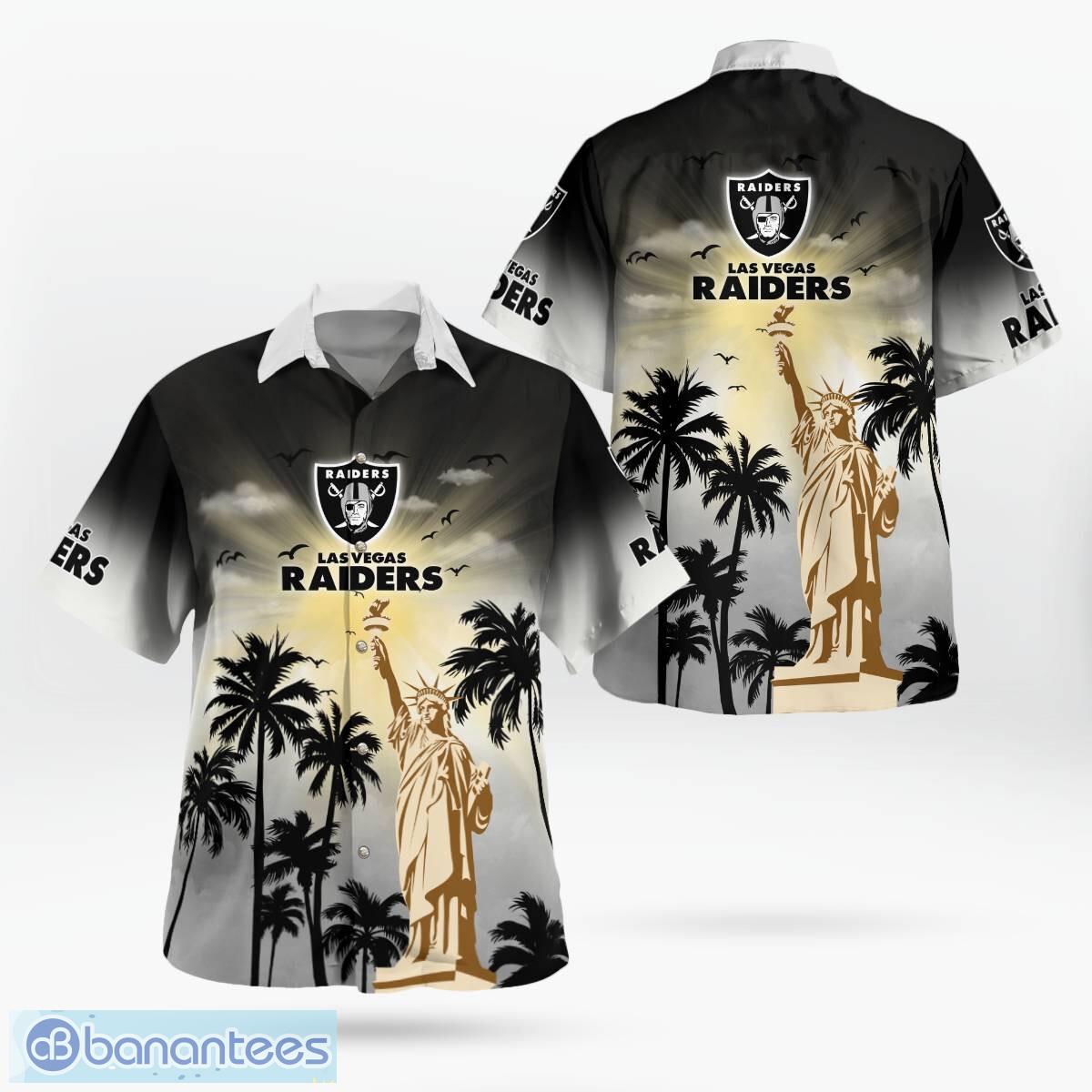 las vegas raiders statue of liberty tropical hawaiian shirt for men women image Las Vegas Raiders Statue of Liberty Tropical Hawaiian Shirt For Men Women - Las Vegas Raiders Statue of Liberty Tropical Hawaiian Shirt For Men Women