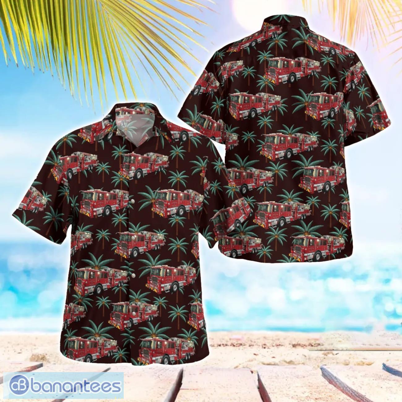 lexington fire department kentucky tower ladder hawaiian shirt beach summer shirt image Lexington Fire Department, Kentucky Tower Ladder Hawaiian Shirt Beach Summer Shirt Product Photo 1