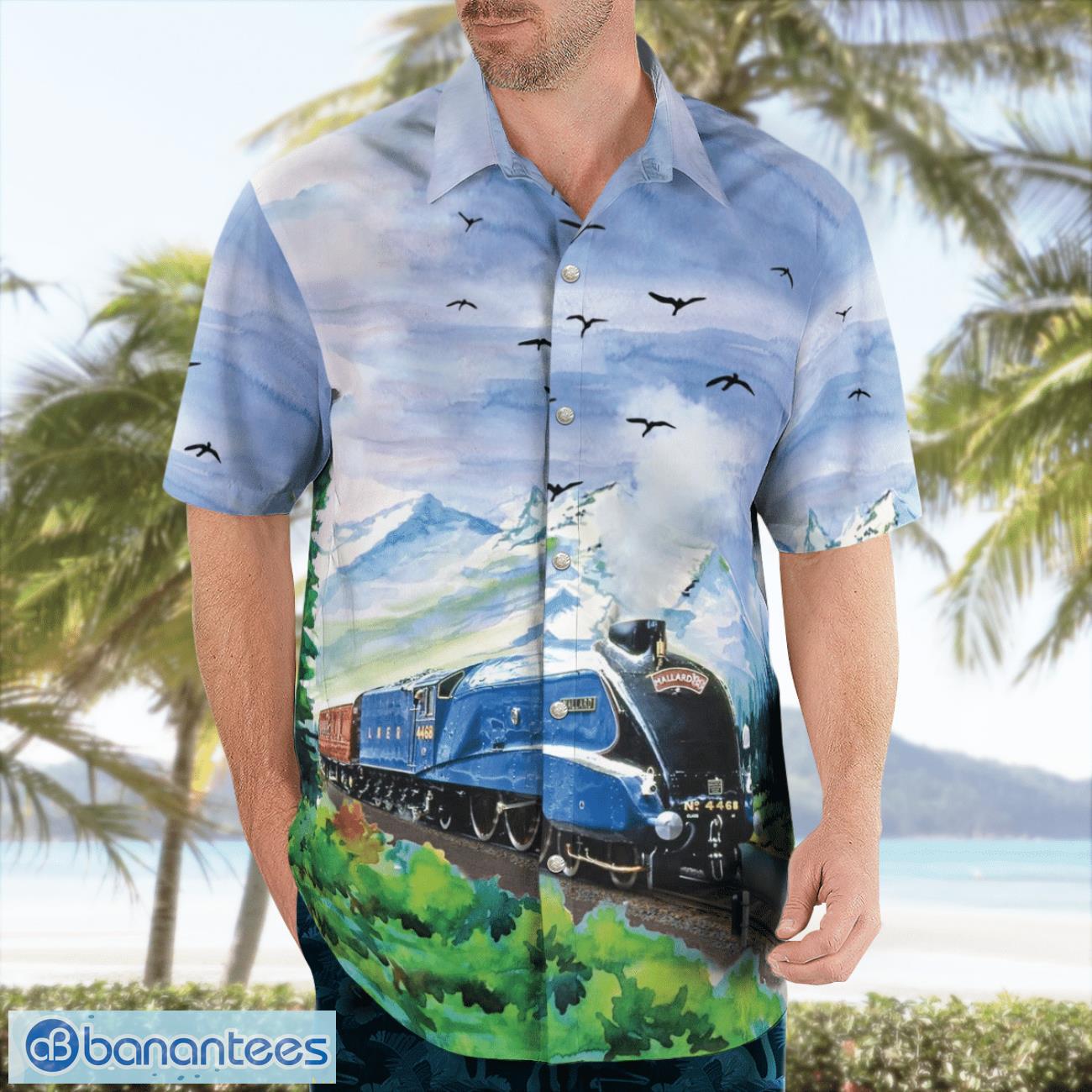 LNER Class A4 4468 Mallard 3D Hawaiian Shirt LNER Class A4 4468 Mallard 3D Hawaiian Shirt Product Photo 4