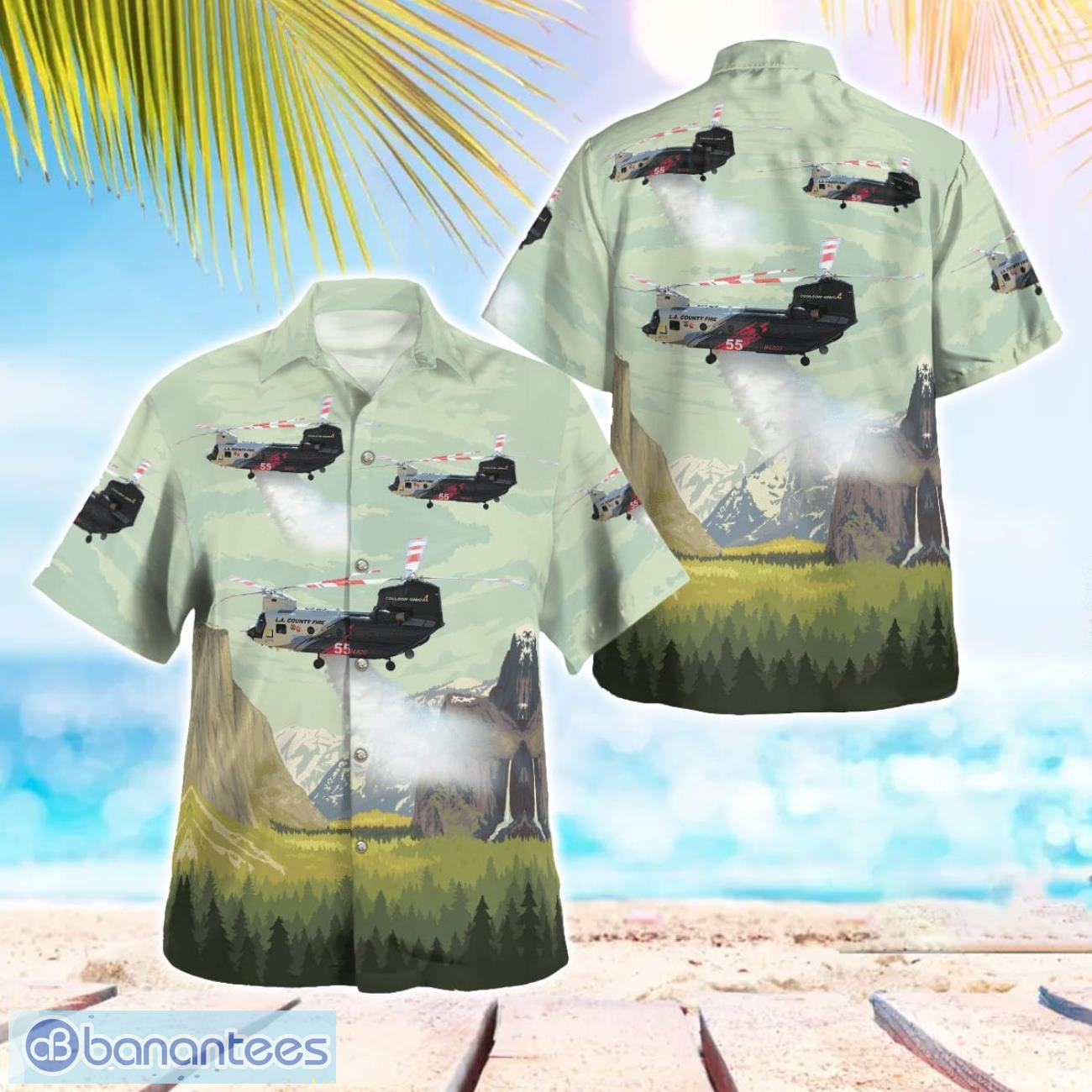 los angeles county fire department ch 47 beach hawaiian shirt summer gift image Los Angeles County Fire Department CH-47 Beach Hawaiian Shirt Summer Gift Product Photo 1