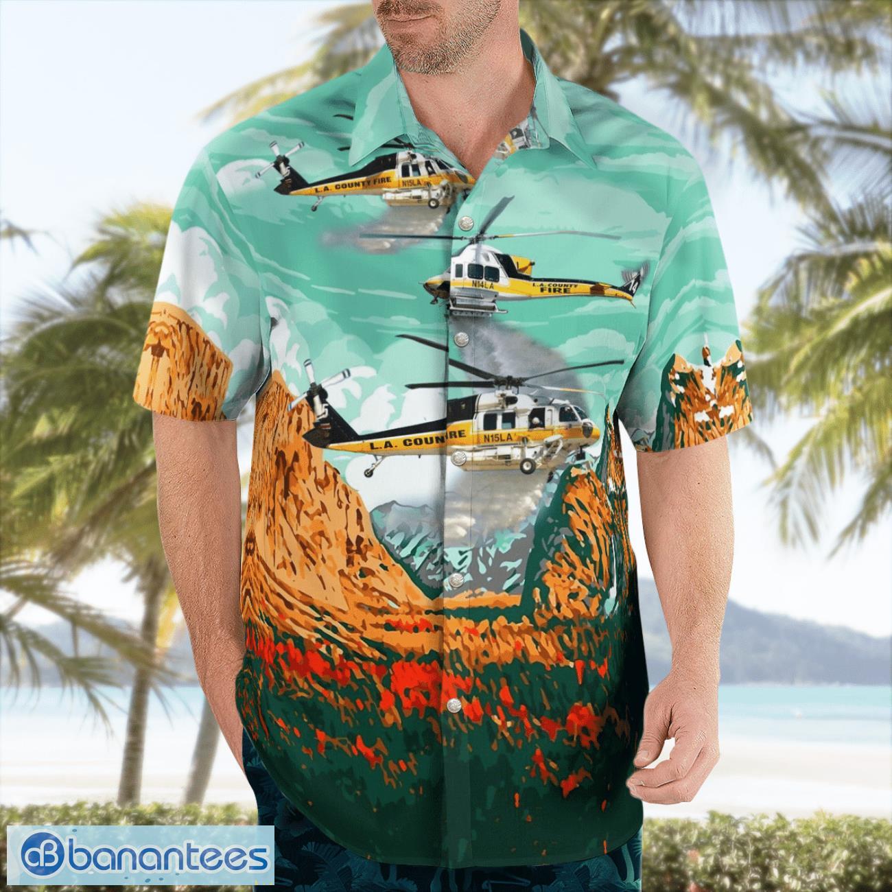 los angeles county fire department sikorsky s 70a firehawk beach hawaiian shirt summer gift 2 image Los Angeles County Fire Department Sikorsky S-70A Firehawk Beach Hawaiian Shirt Summer Gift Product Photo 3