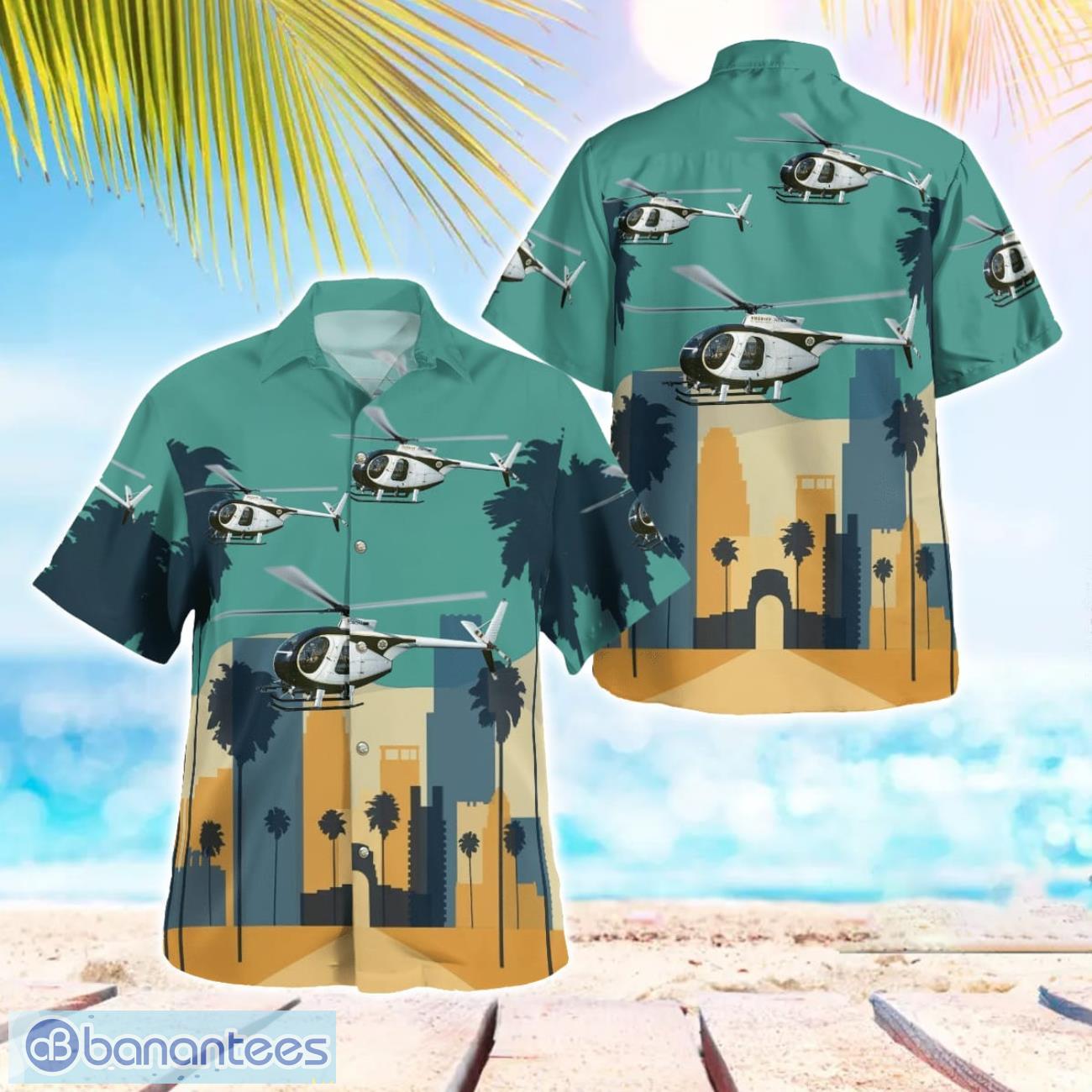 los angeles county sheriff hughes 500c 369hs 3d hawaiian shirt image Los Angeles County Sheriff Hughes 500C (369HS) 3D Hawaiian Shirt Product Photo 1