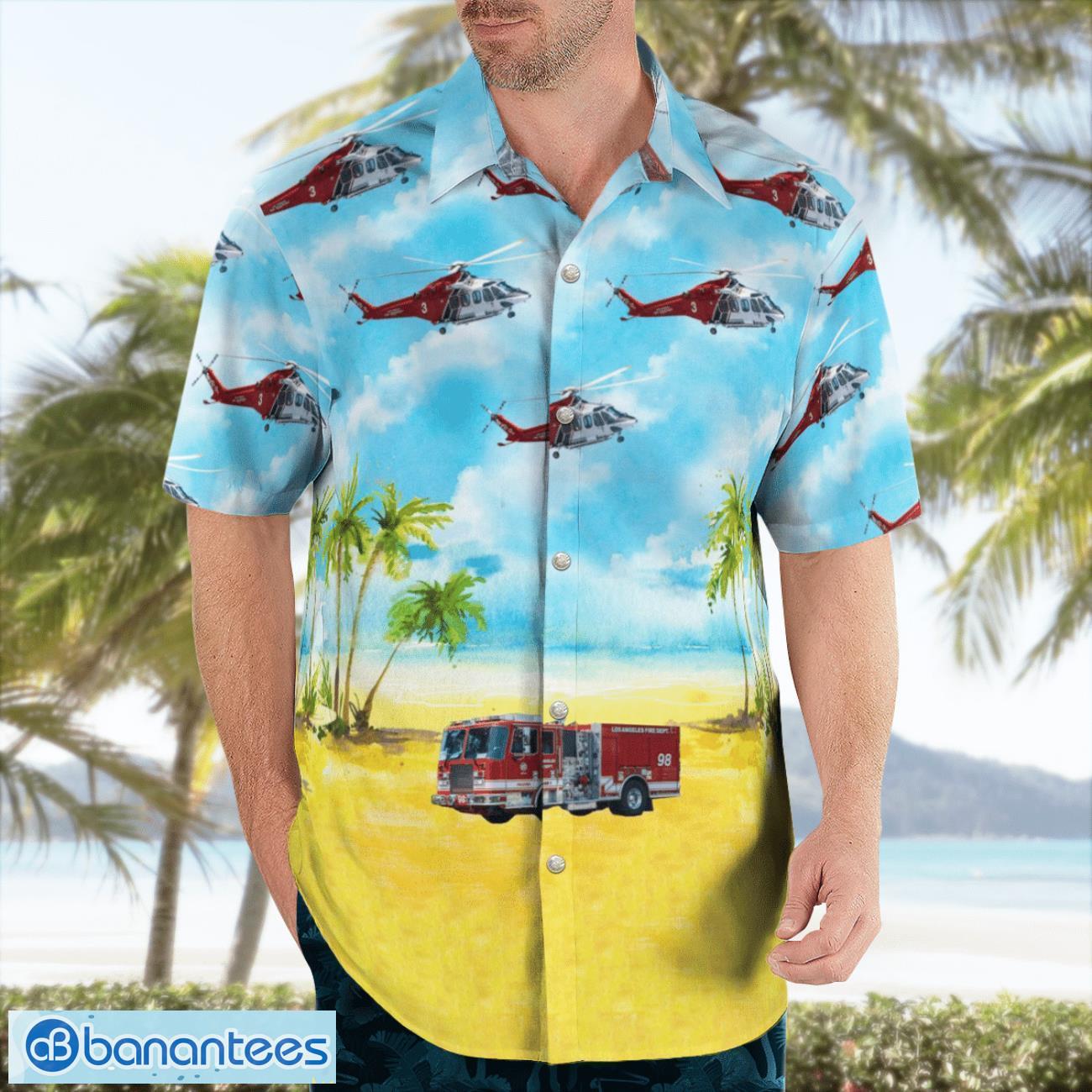 Los Angeles Fire Department LAFD, California Hawaiian Shirt Button Summer Shirt Los Angeles Fire Department LAFD, California Hawaiian Shirt Button Summer Shirt Product Photo 3