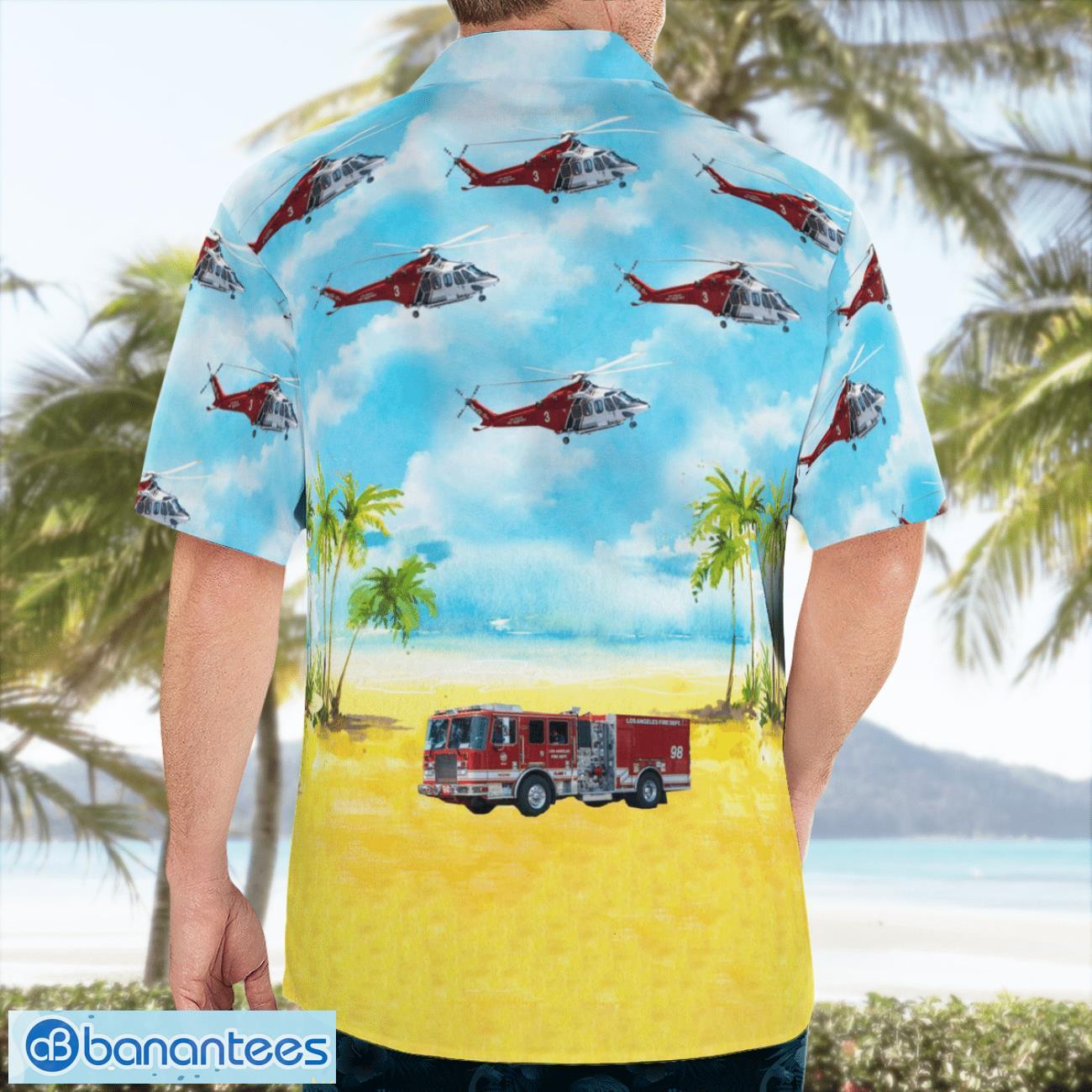 Los Angeles Fire Department LAFD, California Hawaiian Shirt Button Summer Shirt Los Angeles Fire Department LAFD, California Hawaiian Shirt Button Summer Shirt Product Photo 4