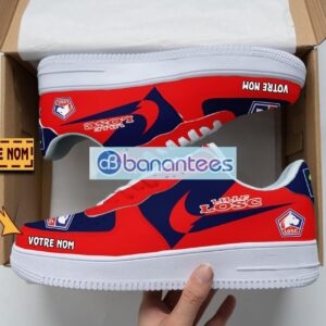 LOSC Lille Air Force Shoes Custom Name Gift For Fans AF1 Sneakers Product Photo 1