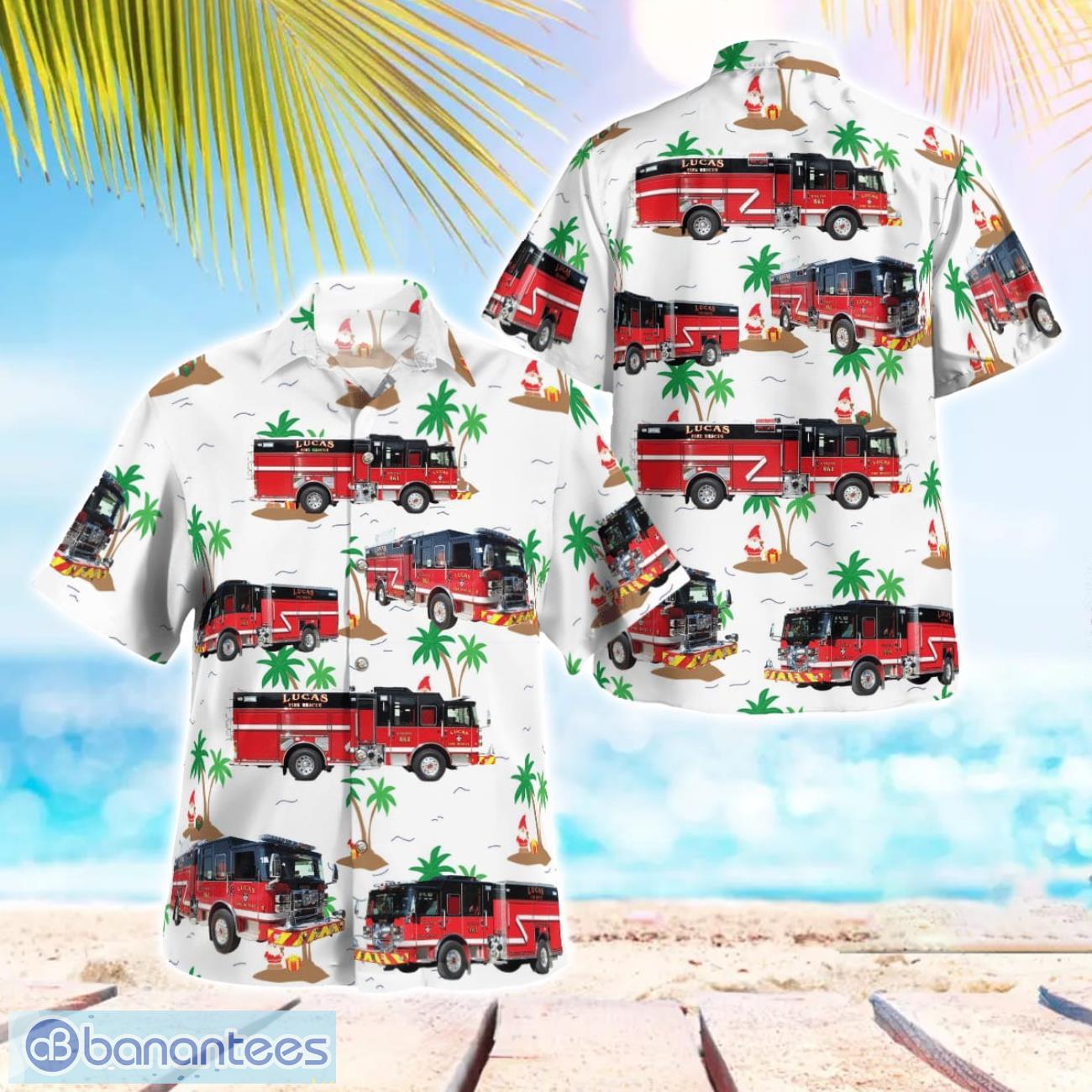 lucas fire department 3d hawaiian shirt image Lucas Fire Department 3D Hawaiian Shirt Product Photo 1