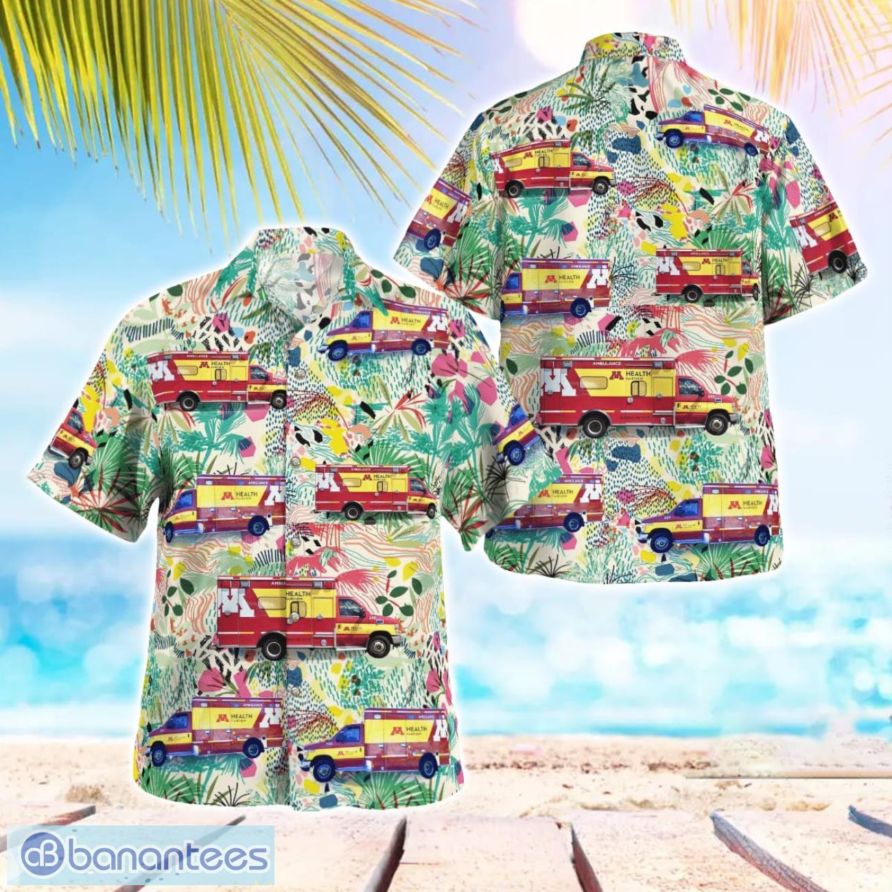 m health fairview ems 3d hawaiian shirt image M Health Fairview - EMS 3D Hawaiian Shirt Product Photo 1