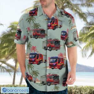Warwickshire, England, United Kingdom, Warwickshire Fire And Rescue Service Aloha Hawaiian Shirt Product Photo 3