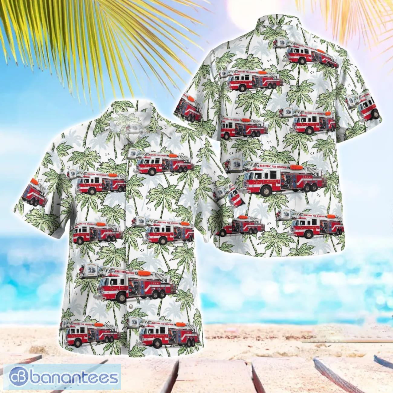 manitowoc fire rescue department 3d hawaiian shirt image Manitowoc Fire Rescue Department 3D Hawaiian Shirt Product Photo 1