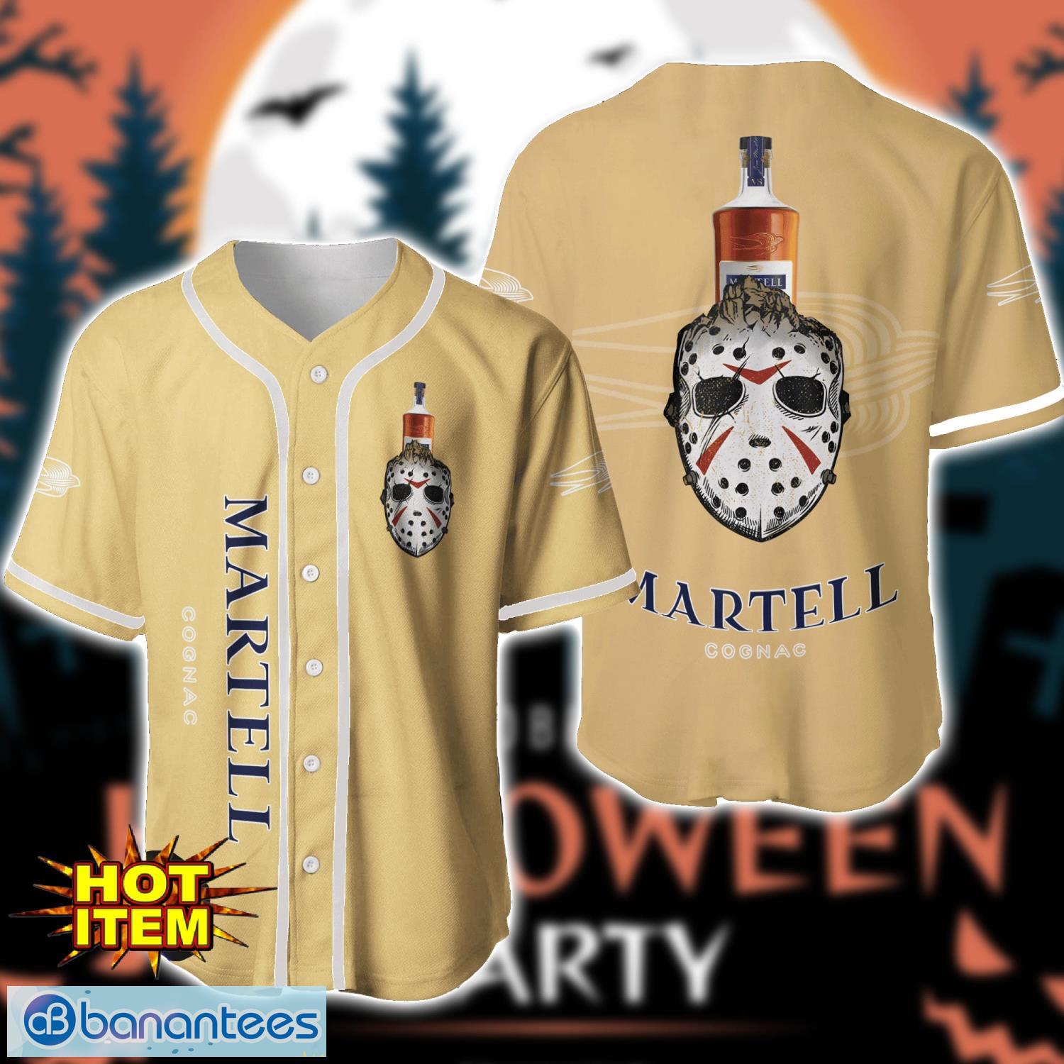 martell cognac horror face baseball jersey shirt halloween gift image Martell Cognac Horror Face Baseball Jersey Shirt Halloween Gift Product Photo 1