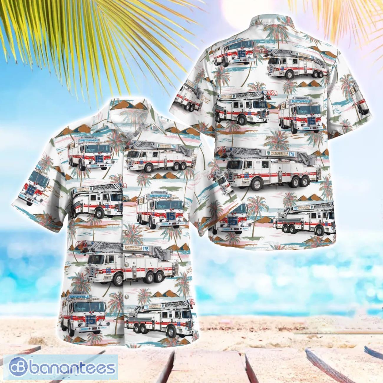 maryland burtonsville volunteer fire department 3d hawaiian shirt image Maryland, Burtonsville Volunteer Fire Department 3D Hawaiian Shirt Product Photo 1