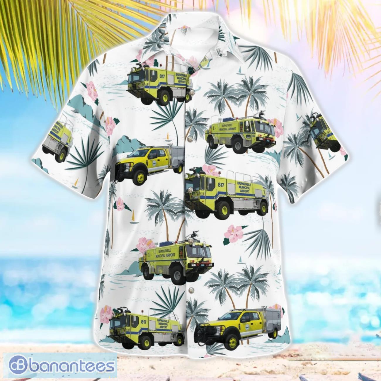 massachusetts barnstable municipal airport arff aloha hawaiian shirt 1 image Massachusetts, Barnstable Municipal Airport ARFF Aloha Hawaiian Shirt Product Photo 2