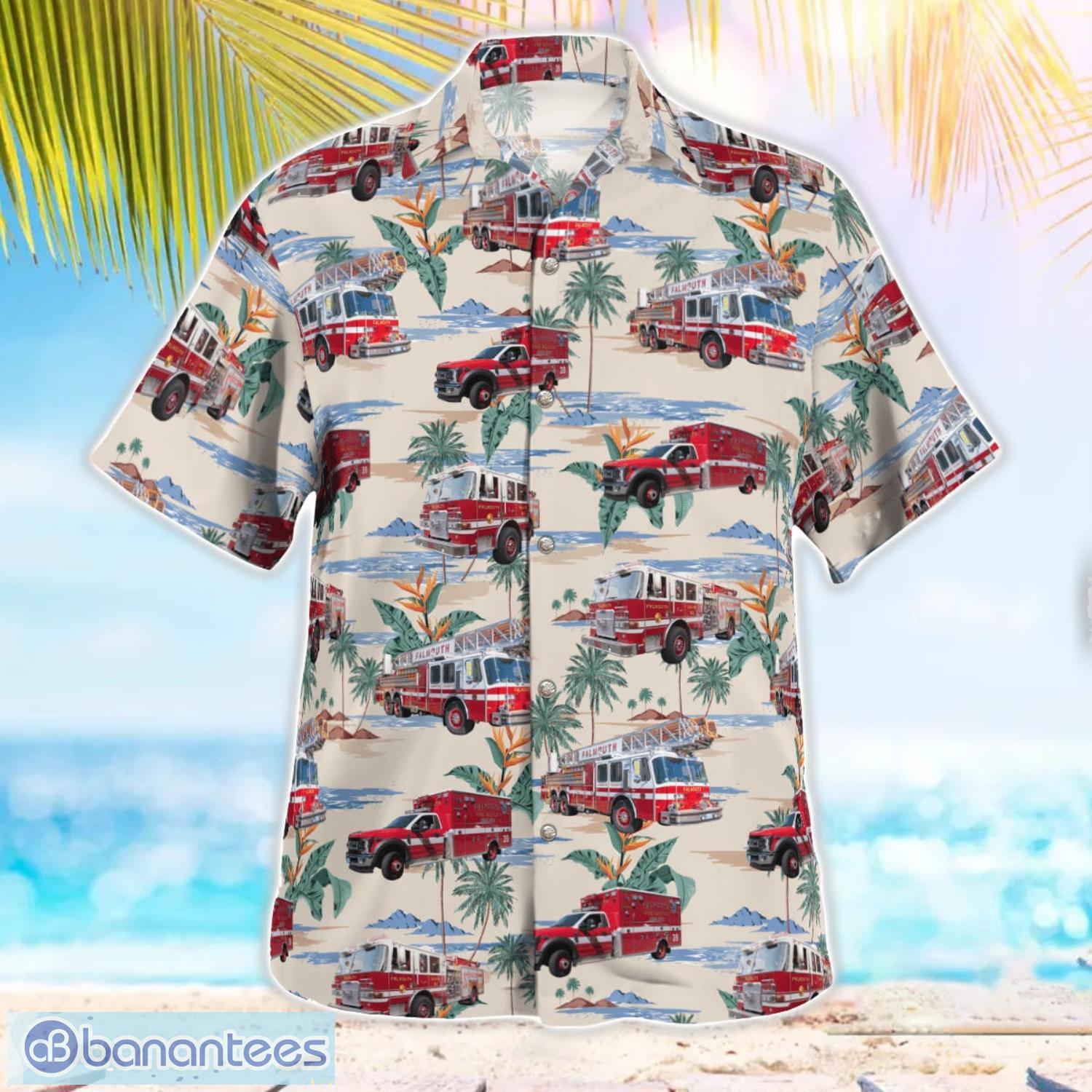 massachusetts falmouth fire department summer hawaiian shirt for men women 1 image Massachusetts, Falmouth Fire Department Summer Hawaiian Shirt For Men Women Product Photo 2