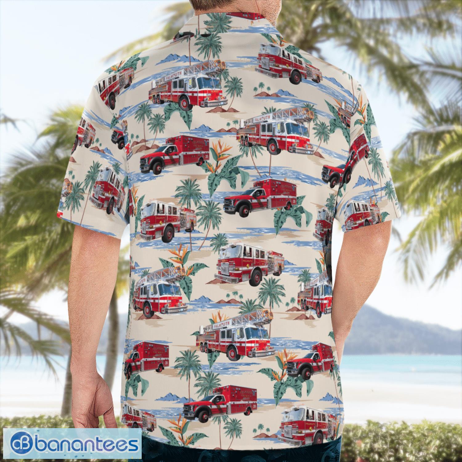 massachusetts falmouth fire department summer hawaiian shirt for men women image Massachusetts, Falmouth Fire Department Summer Hawaiian Shirt For Men Women Product Photo 1