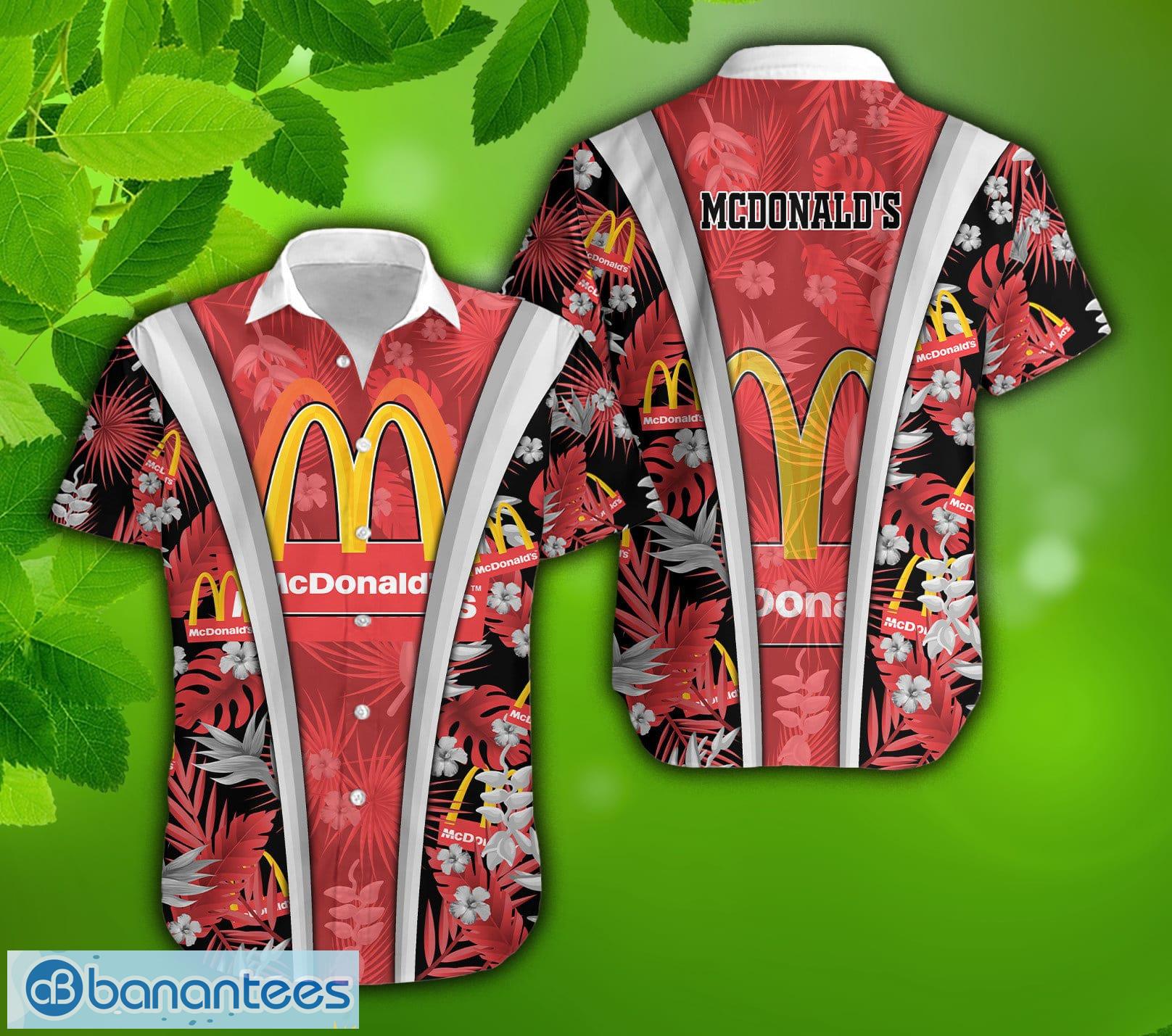 mcdonalds logo souvenir aop hawaiian shirt for summer holidays image Mcdonald's Logo Souvenir AOP Hawaiian Shirt For Summer Holidays Product Photo