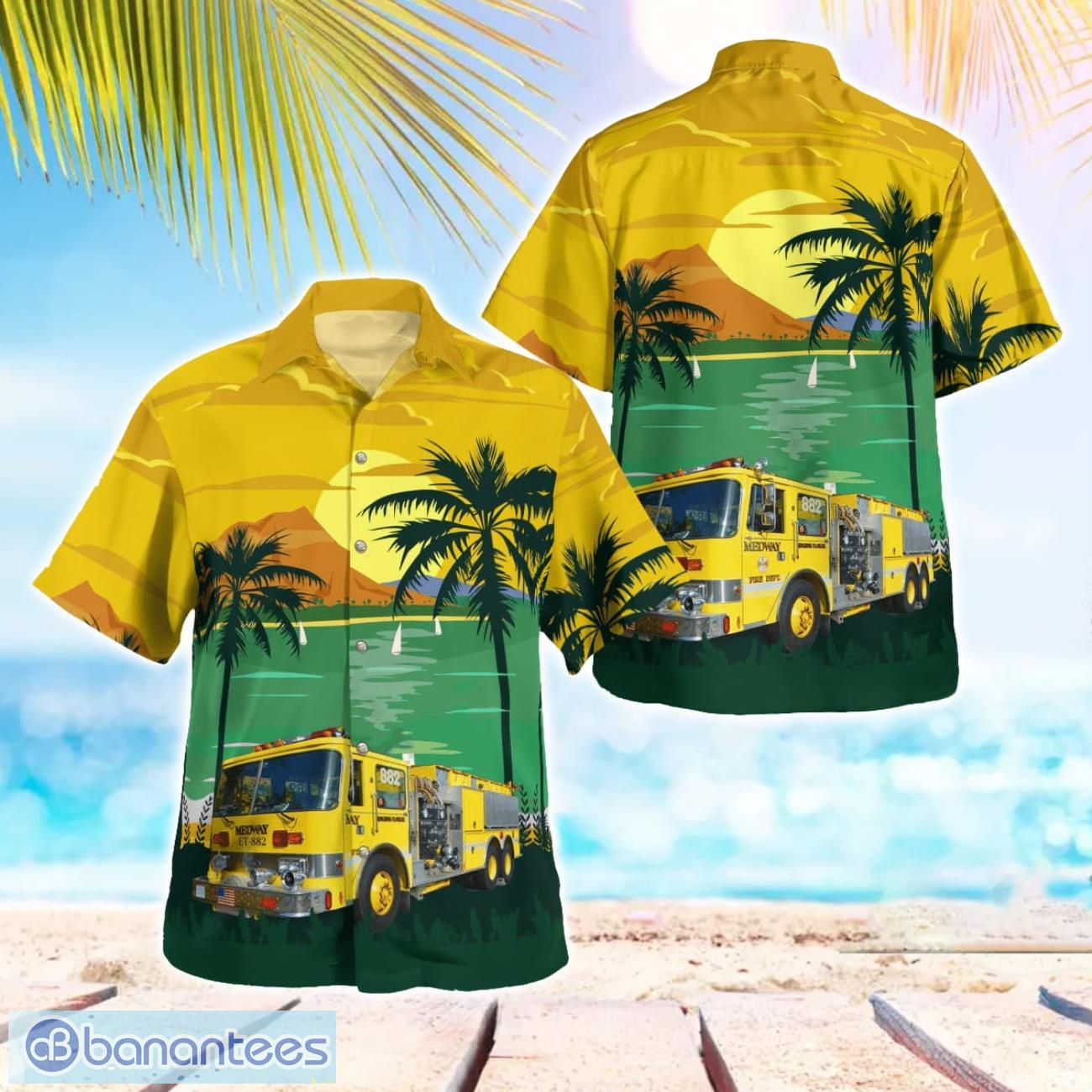 medway fire dept beach hawaiian shirt summer gift image Medway Fire Dept. Beach Hawaiian Shirt Summer Gift Product Photo 1