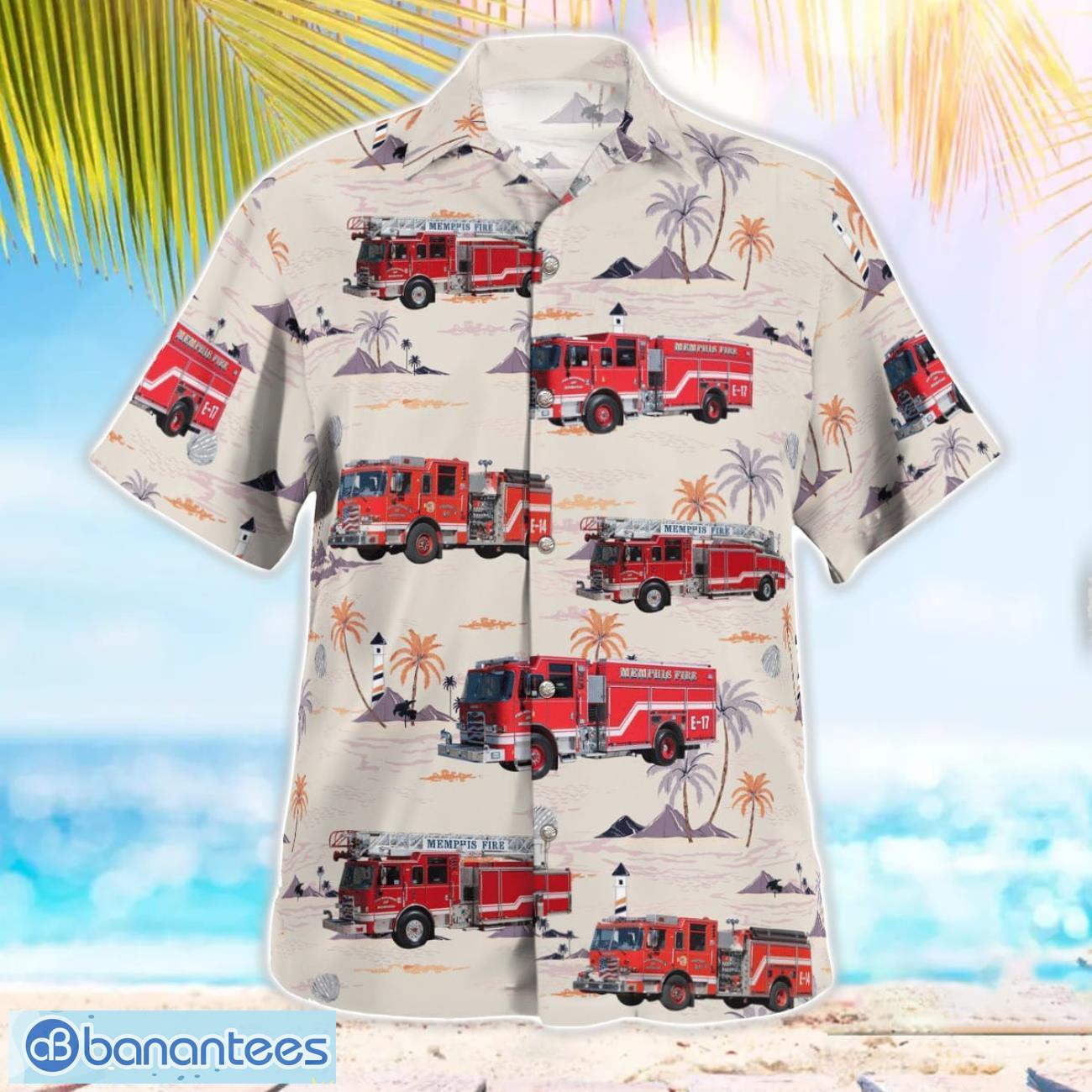 memphis tennessee memphis fire department aloha hawaiian shirt 2 image Memphis, Tennessee, Memphis Fire Department Aloha Hawaiian Shirt Product Photo 3