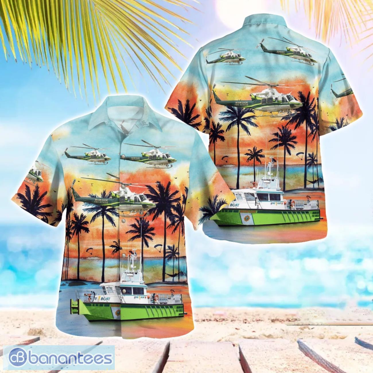 miami dade fire rescue boat amp bell 412ep beach hawaiian shirt summer gift image Miami-Dade Fire Rescue Boat & Bell 412EP Beach Hawaiian Shirt Summer Gift Product Photo 1