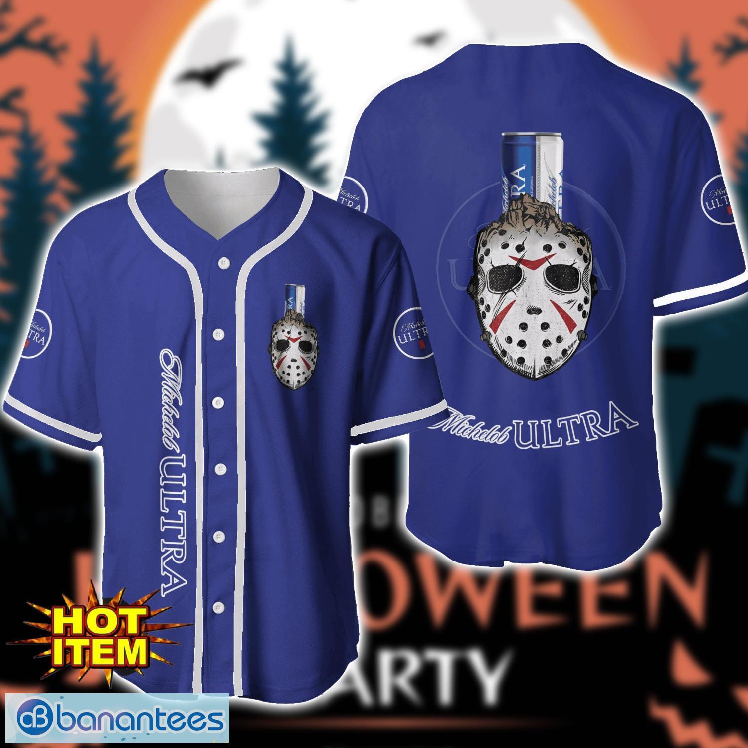 michelob ultra horror face baseball jersey shirt halloween gift image Michelob Ultra Horror Face Baseball Jersey Shirt Halloween Gift Product Photo 1