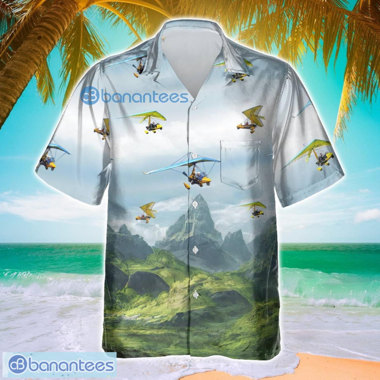 microlight aircraft aircraft and mountain designs hawaiian shirt for men and women image Microlight Aircraft Aircraft And Mountain Designs Hawaiian Shirt For Men And Women Product Photo 1