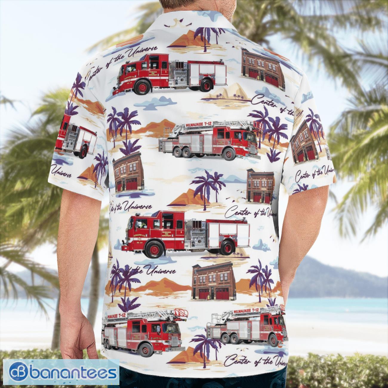 milwaukee fire department 3d hawaiian shirt image Milwaukee Fire Department 3D Hawaiian Shirt Product Photo 1