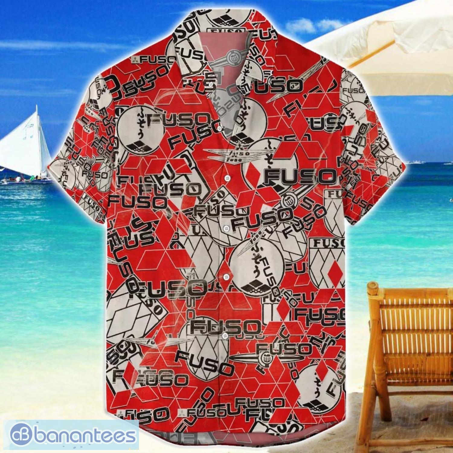 mitsubishi fuso aop truck logo hawaiian shirt summer gift for men and women image Mitsubishi Fuso AOP Truck Logo Hawaiian Shirt Summer Gift For Men And Women Product Photo 1