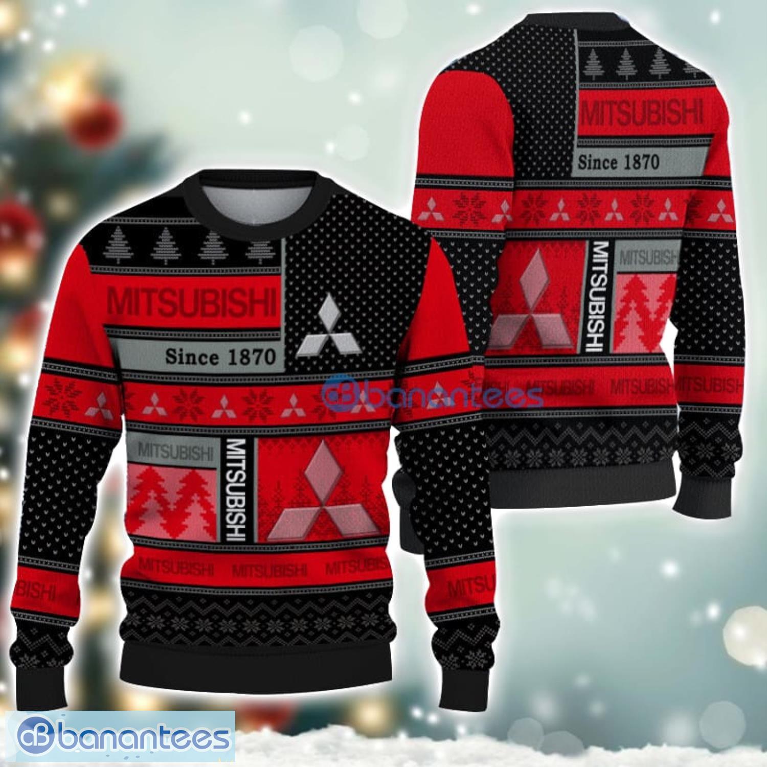 mitsubishi logo ugly christmas sweater for fans men and women christmas gift ideas image Mitsubishi Logo Ugly Christmas Sweater For Fans Men And Women Christmas Gift Ideas Product Photo 1