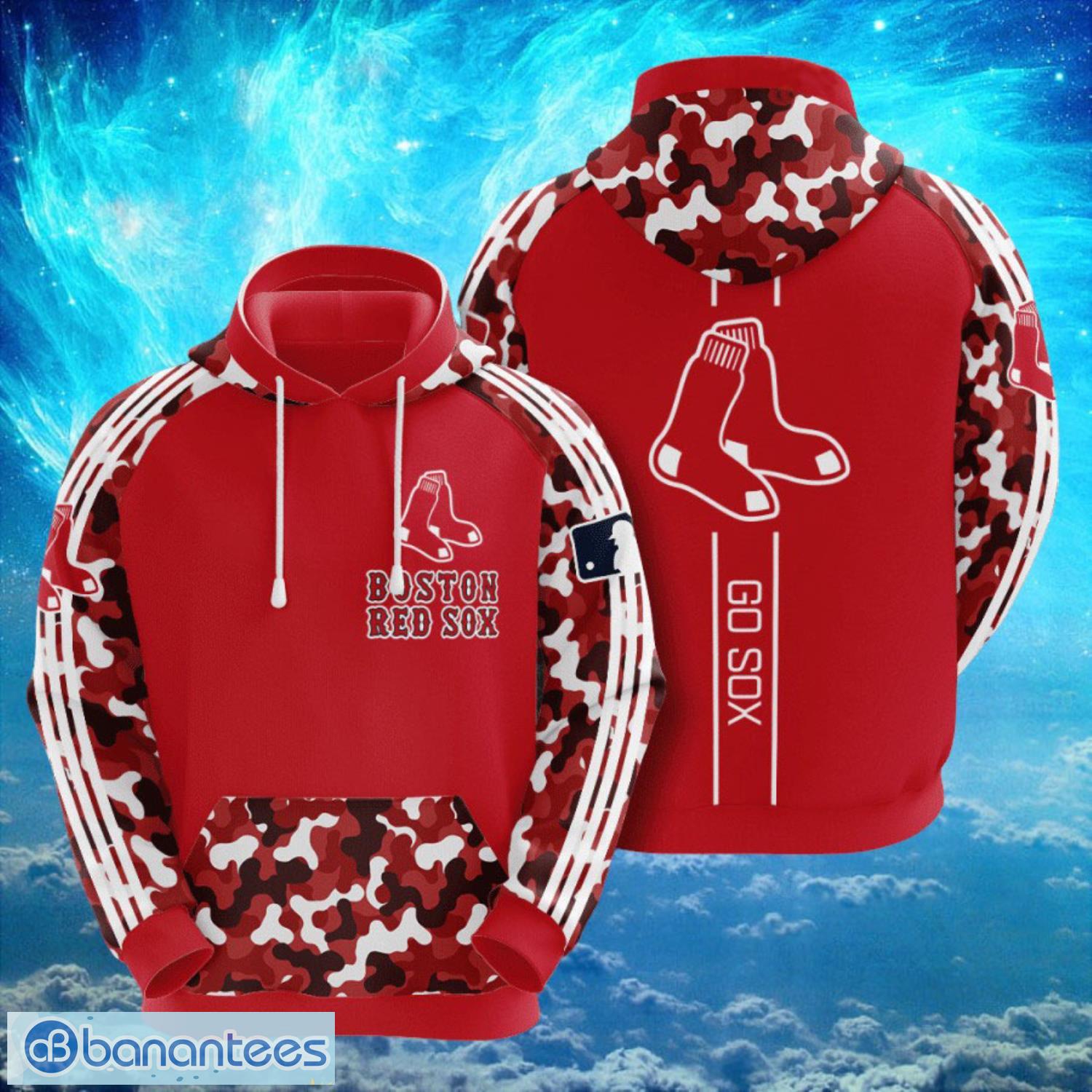 mlb boston red sox logo design go sox red hoodie full print hoodie image MLB Boston Red Sox Logo Design Go Sox Red Hoodie Full Print Hoodie Product Photo 1