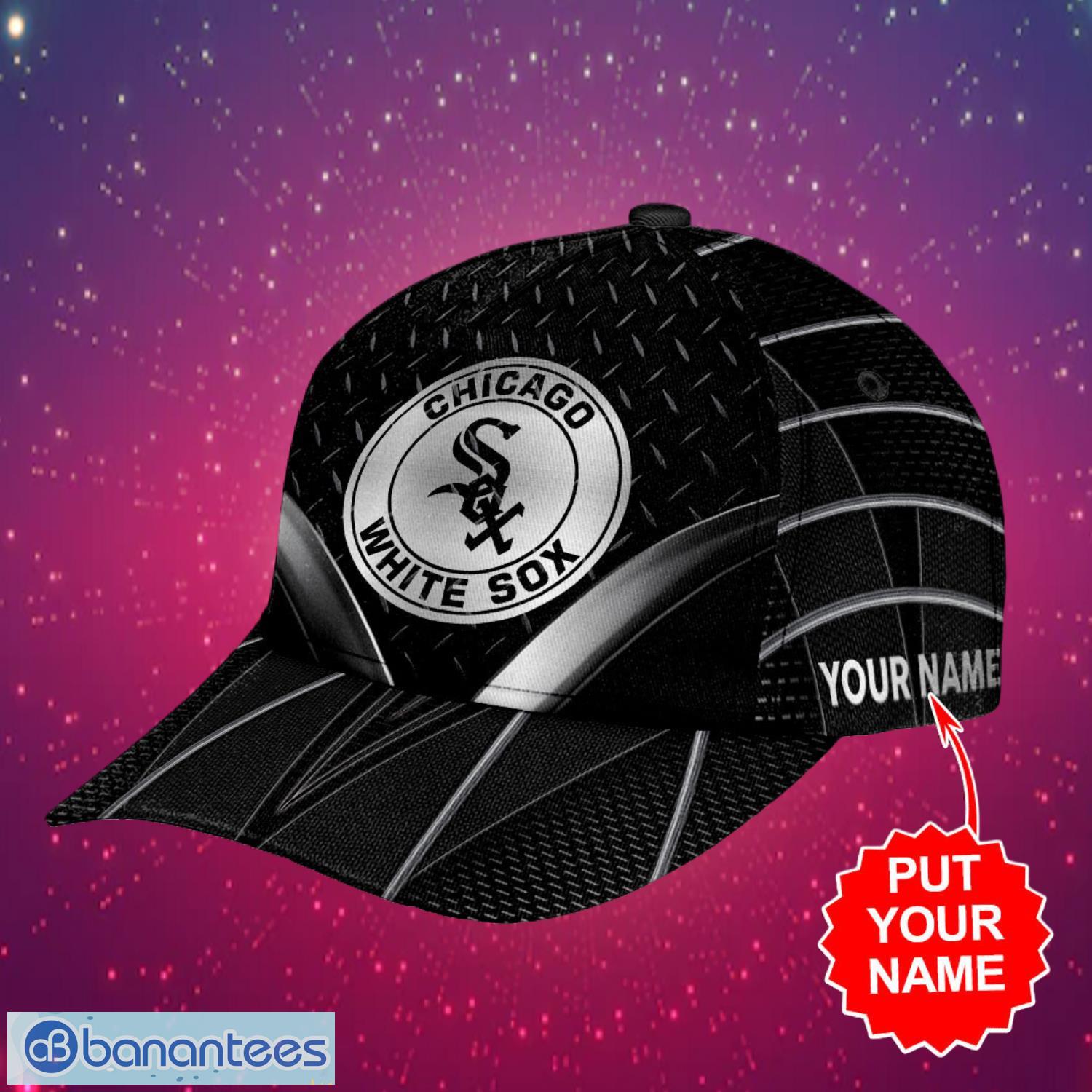 mlb chicago white sox logo design black cap custom your name cap 3d cap 1 image MLB Chicago White Sox Logo Design Black Cap Custom Your Name Cap 3D Cap Product Photo 2