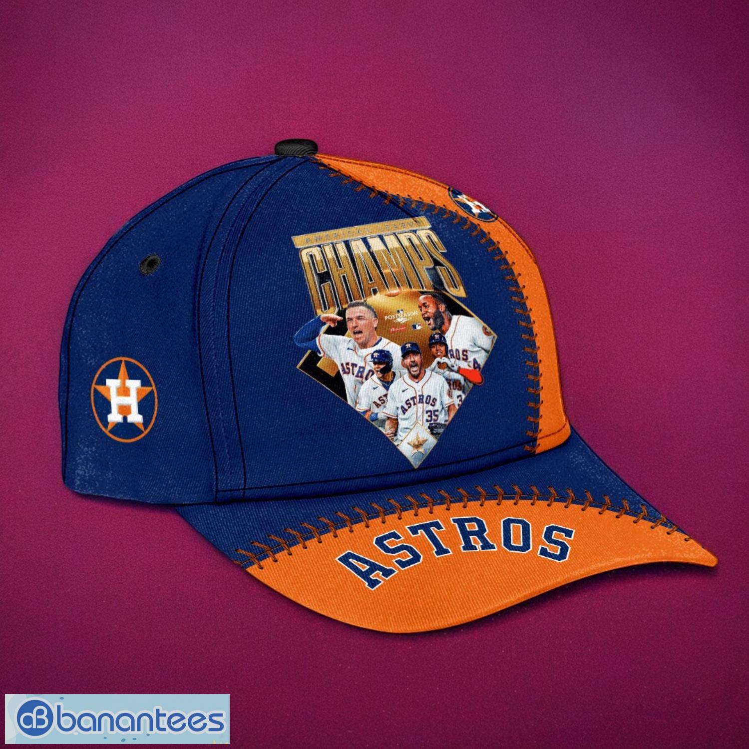 mlb houston astros logo design champs orange midnight cap gift for fans 3d cap 1 image MLB Houston Astros Logo Design Champs Orange Midnight Cap Gift For Fans 3D Cap Product Photo 2