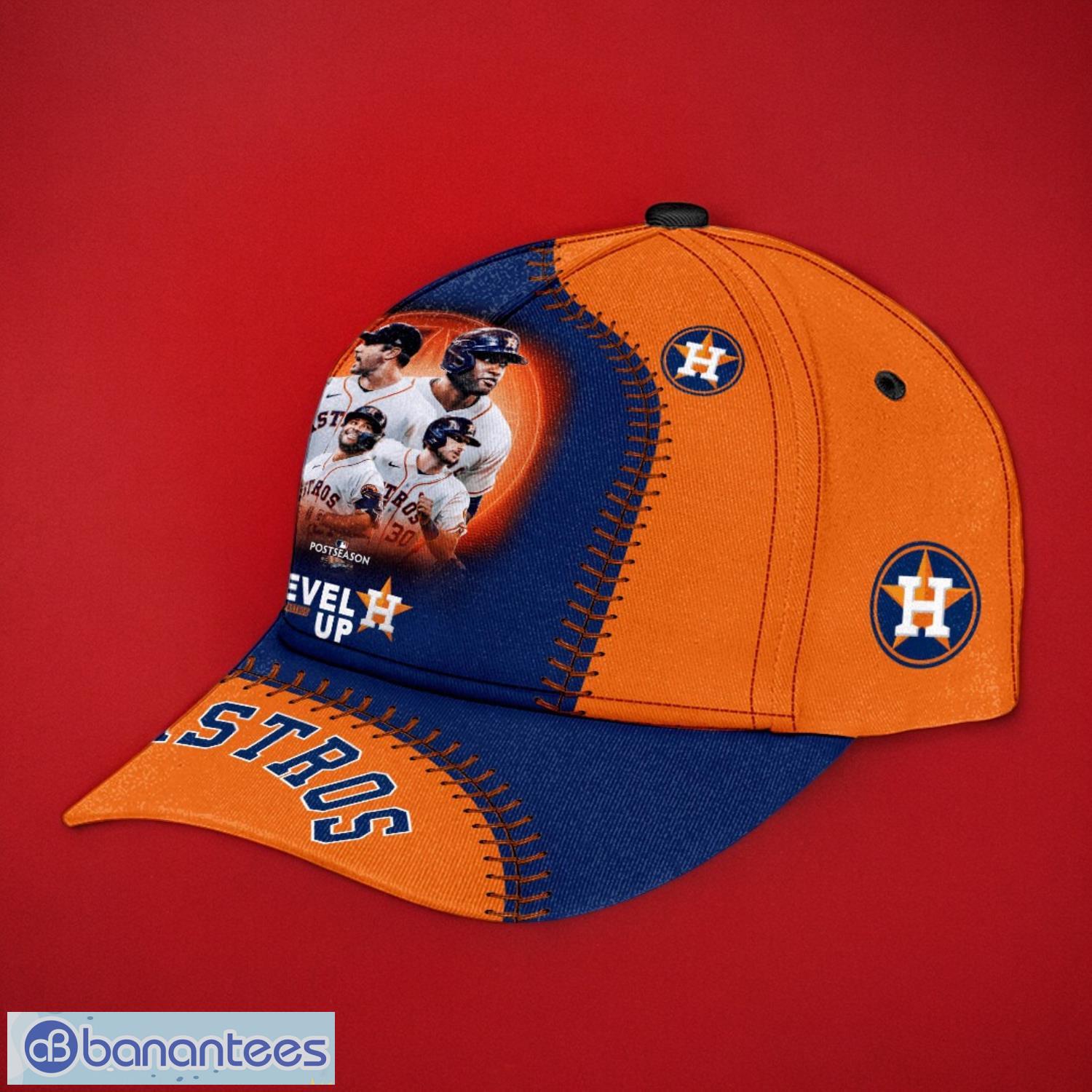 mlb houston astros logo design level up orange midnight cap gift for fans 3d cap 1 image MLB Houston Astros Logo Design Level Up Orange Midnight Cap Gift For Fans 3D Cap Product Photo 2