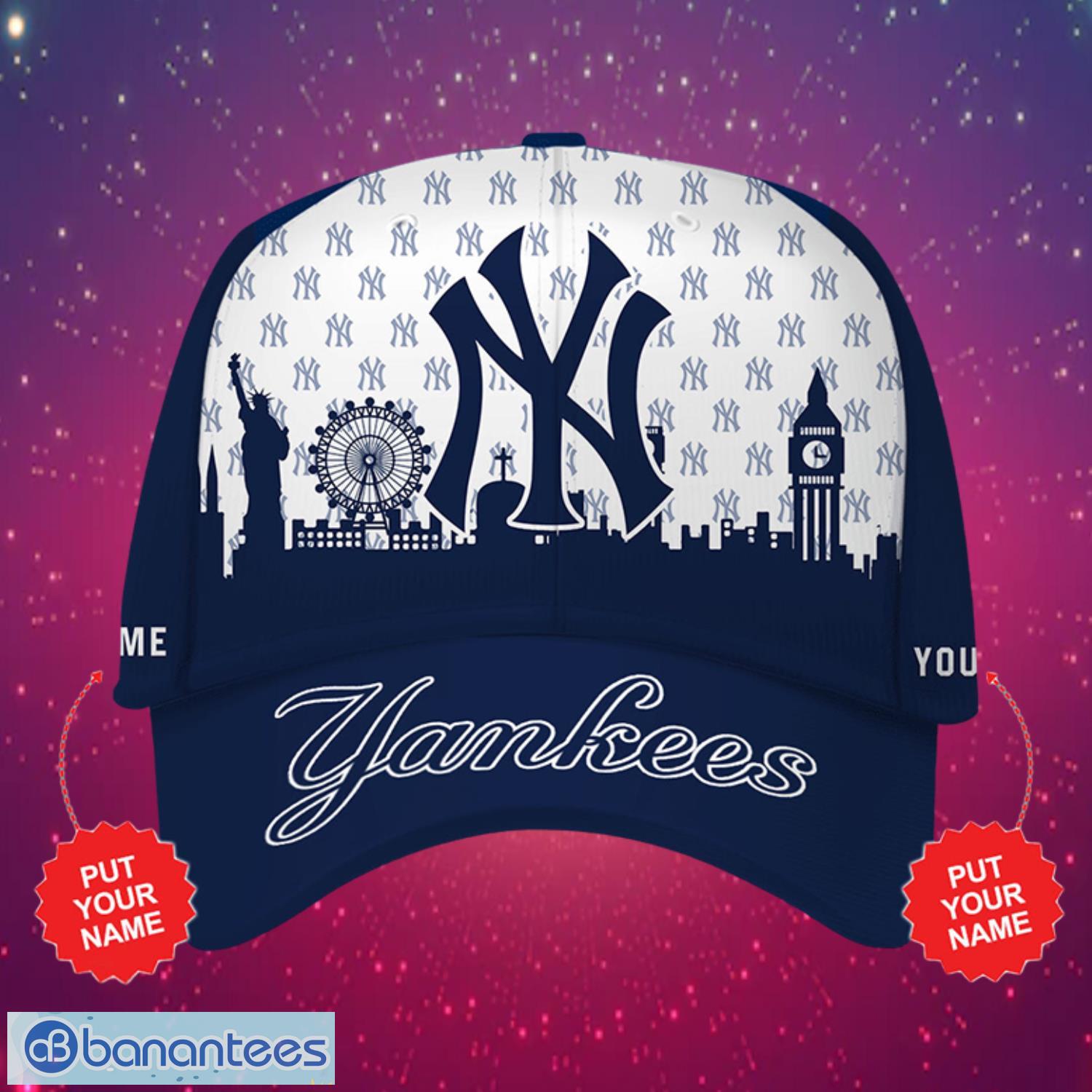 mlb new york yankees logo design white navy cap custom name cap 3d cap 1 image MLB New York Yankees Logo Design White Navy Cap Custom Name Cap 3D Cap Product Photo 2