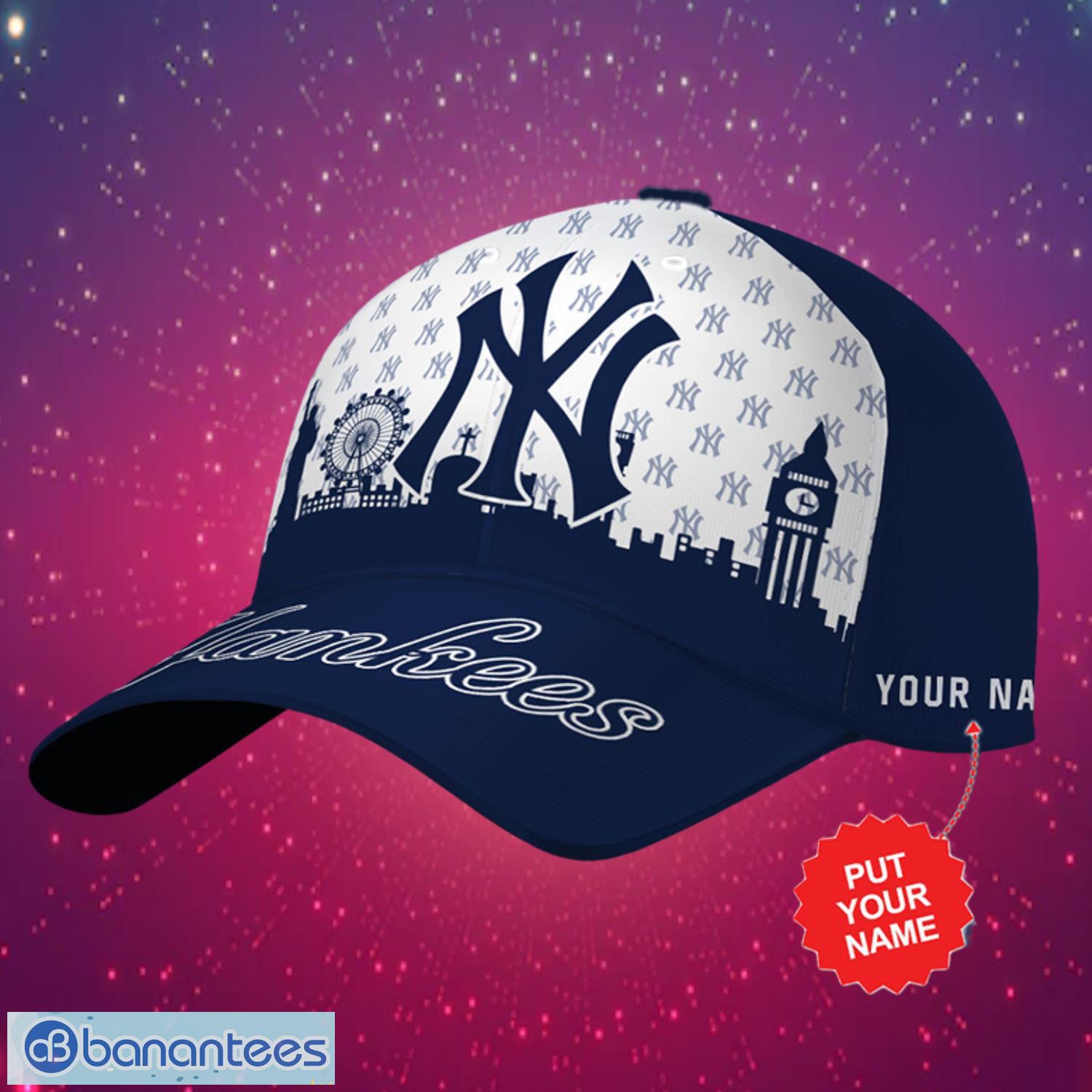 mlb new york yankees logo design white navy cap custom name cap 3d cap image MLB New York Yankees Logo Design White Navy Cap Custom Name Cap 3D Cap Product Photo 1