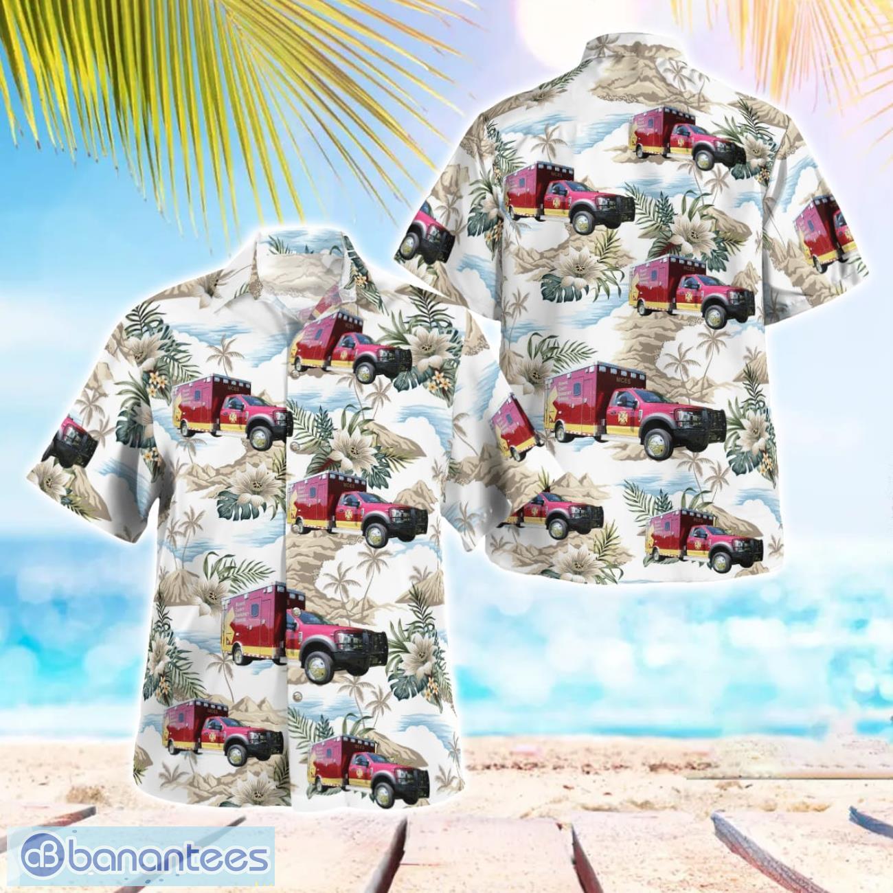 monroe county emergency services georgia aloha hawaiian shirt image Monroe County Emergency Services, Georgia Aloha Hawaiian Shirt Product Photo 1