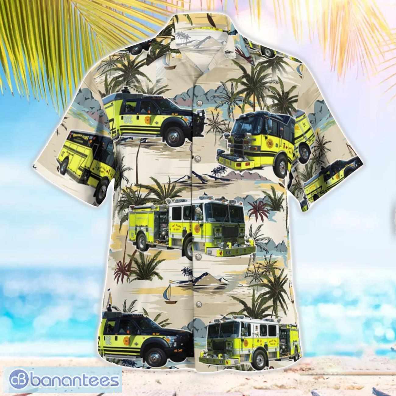 morrisville pennsylvania falls township fire company 1 aloha hawaiian shirt 1 image Morrisville, Pennsylvania, Falls Township Fire Company #1 Aloha Hawaiian Shirt Product Photo 2