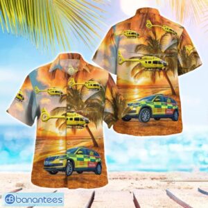 Yorkshire Air Ambulance Car & Eurocopter EC 145T2 3D Hawaiian Shirt Product Photo 1