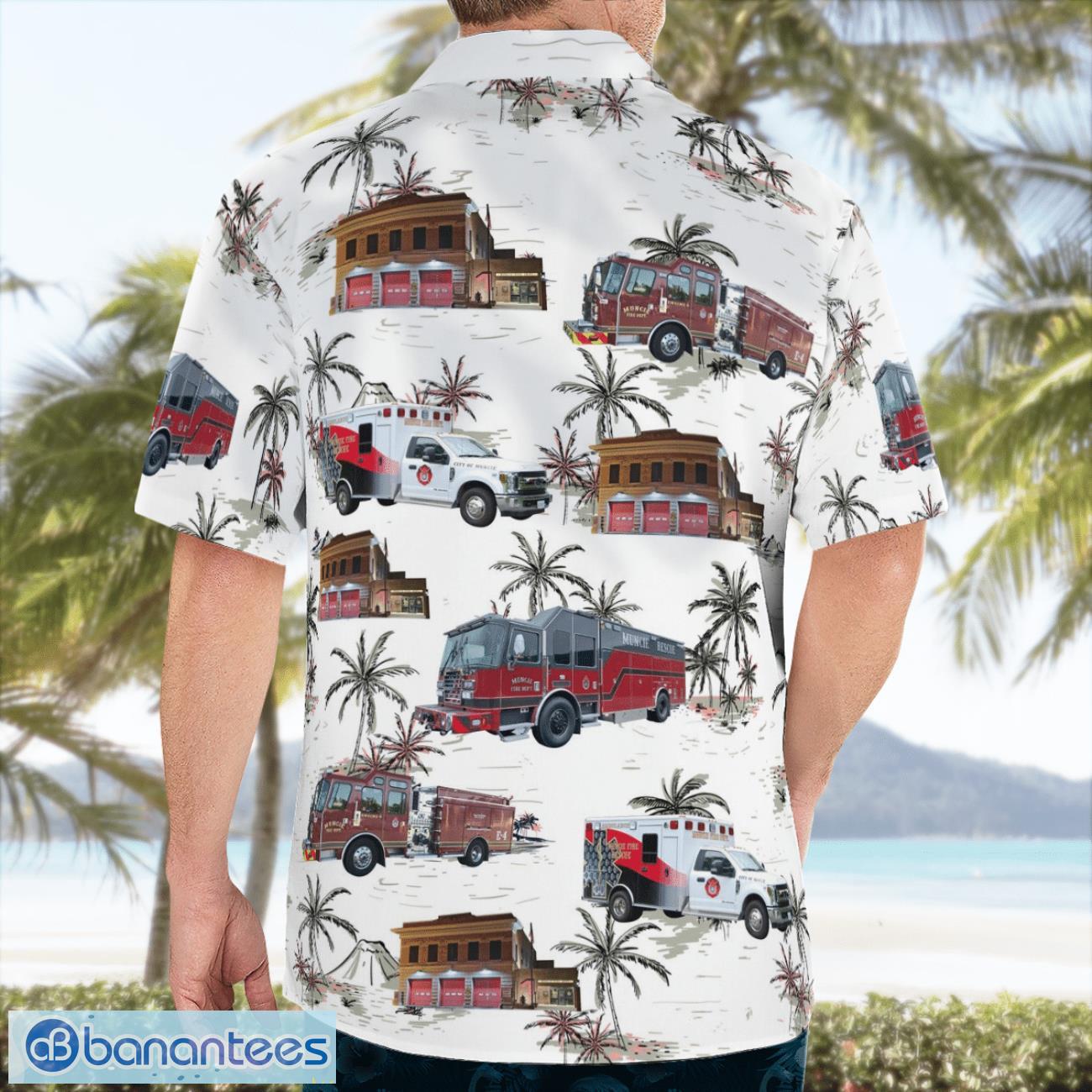 Muncie, Indiana, City of Muncie Fire Dept Aloha Hawaiian Shirt Muncie, Indiana, City of Muncie Fire Dept Aloha Hawaiian Shirt Product Photo 2