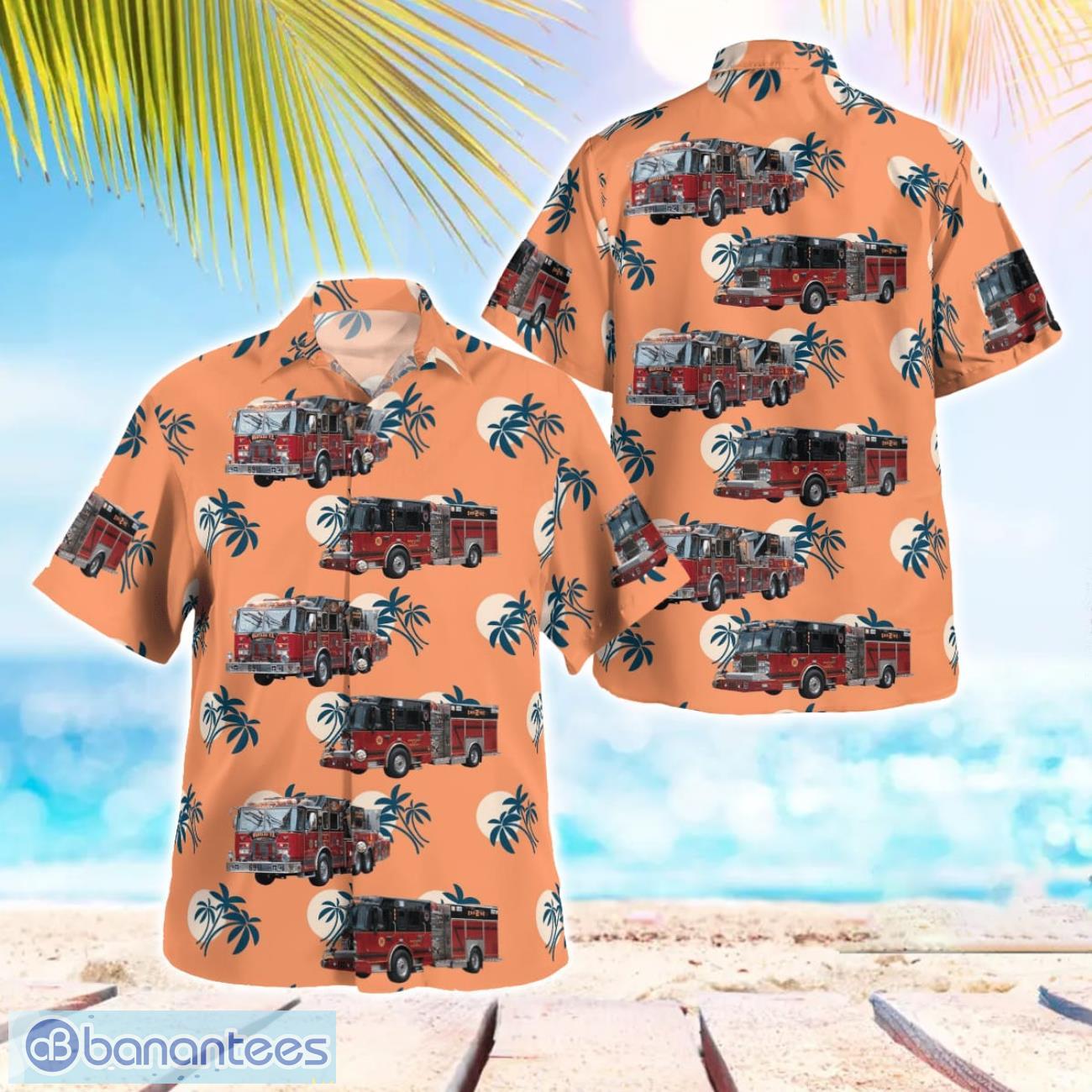 nassau county new york wantagh fire department aloha hawaiian shirt image Nassau County, New York, Wantagh Fire Department Aloha Hawaiian Shirt Product Photo 1