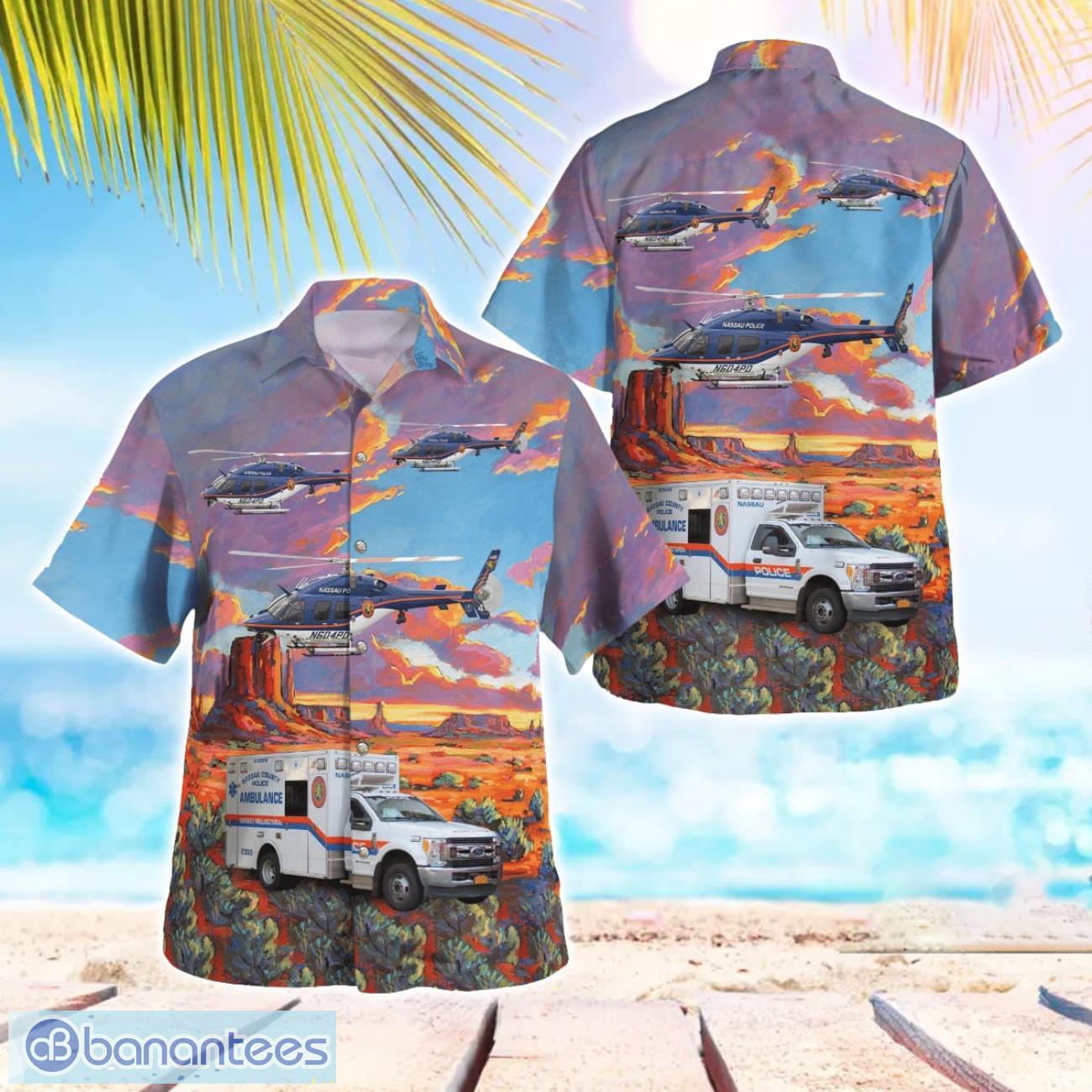 nassau county police new york hawaiian shirt men women beach shirt image Nassau County Police, New York Hawaiian Shirt Men Women Beach Shirt Product Photo 1