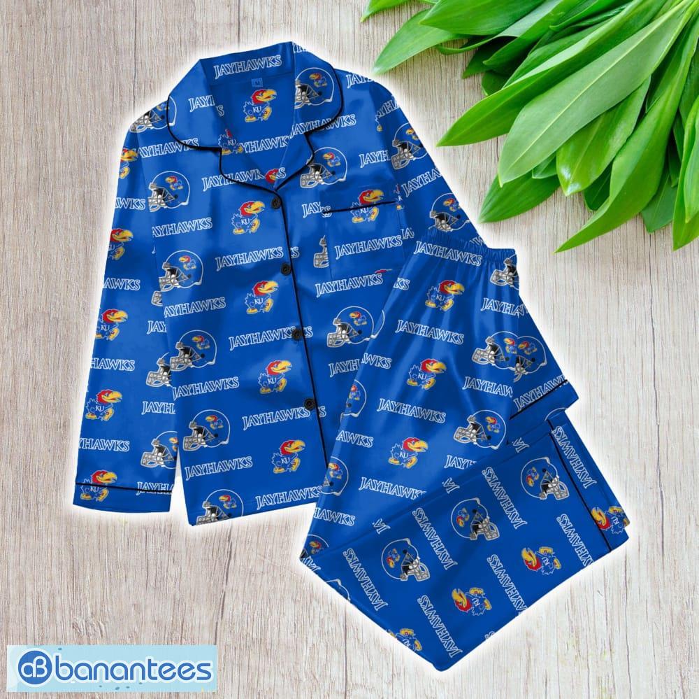 ncaa kansas jayhawks satin long sleeve pajamas set family for men women gift christmas image Ncaa Kansas Jayhawks Satin Long Sleeve Pajamas Set Family For Men Women Gift Christmas - ZNCAA Kansas Jayhawks_Women Satin Long Sleeve Pajamas Set_1