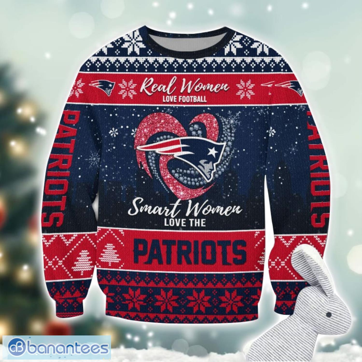 new england patriots logo ugly christmas sweater for fans men and women christmas gift ideas image New England Patriots Logo Ugly Christmas Sweater For Fans Men And Women Christmas Gift Ideas Product Photo 1