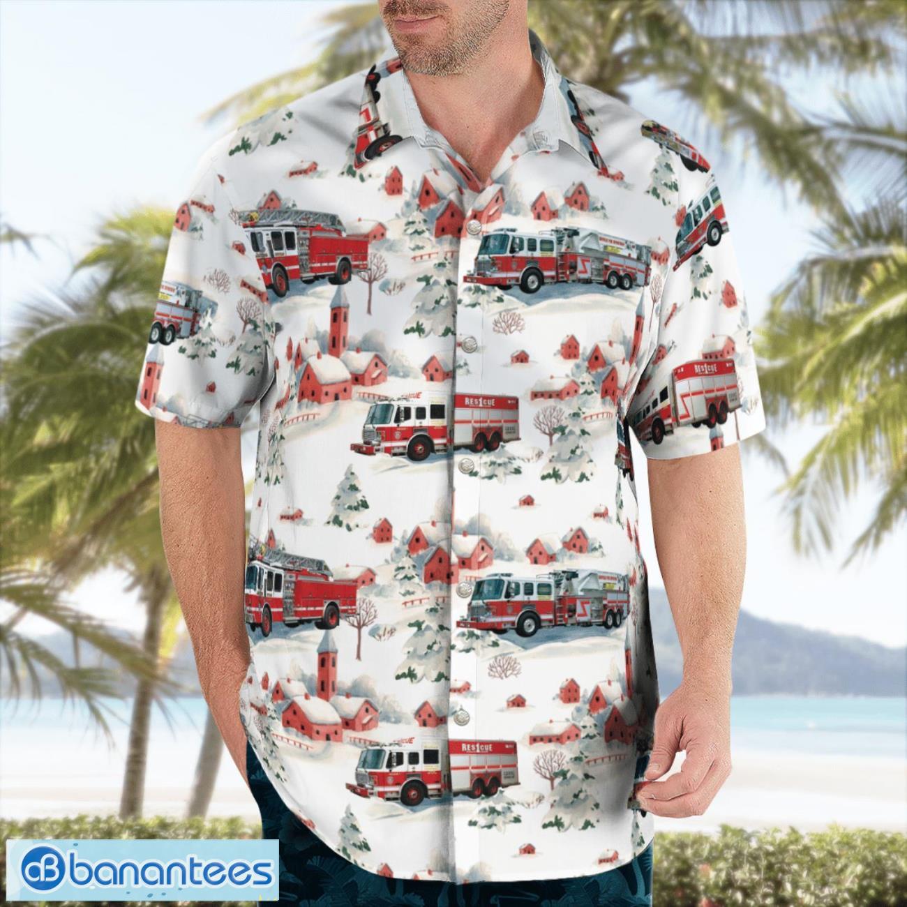 New York Buffalo Fire Department Christmas 3D Hawaiian Shirt Gift For Summer New York Buffalo Fire Department Christmas 3D Hawaiian Shirt Gift For Summer Product Photo 3