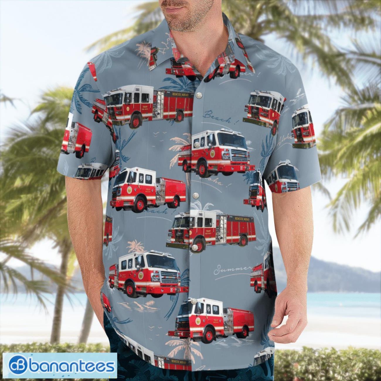 New York Troy Fire Department Summer Hawaiian Shirt For Men Women New York Troy Fire Department Summer Hawaiian Shirt For Men Women Product Photo 3