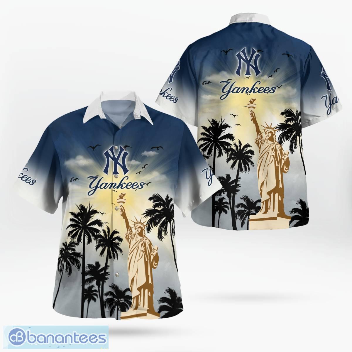 new york yankees statue of liberty tropical hawaiian shirt for men women image New York Yankees Statue of Liberty Tropical Hawaiian Shirt For Men Women - New York Yankees Statue of Liberty Tropical Hawaiian Shirt For Men Women
